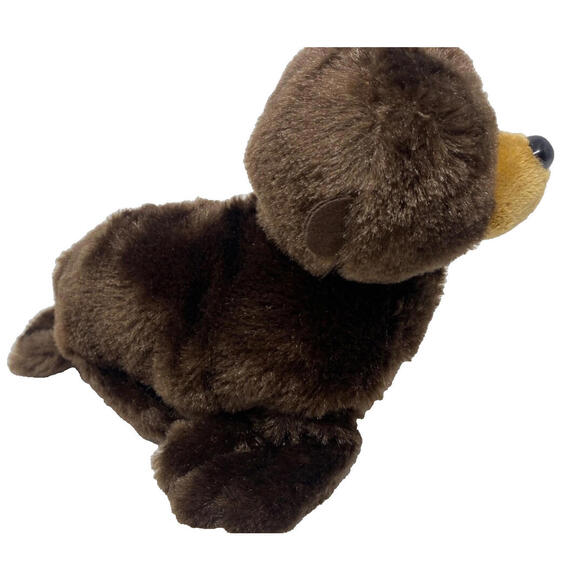 The Petting Zoo Dark Brown Sea Lion Seal Stuffed Animal Plush 9” - Picture 3 of 4